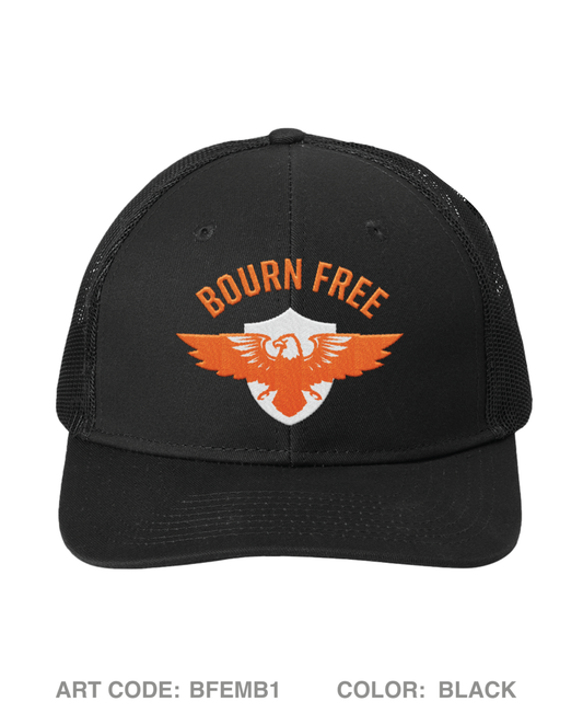 Bourn Free Embroidered Snapback Trucker Cap - Logo