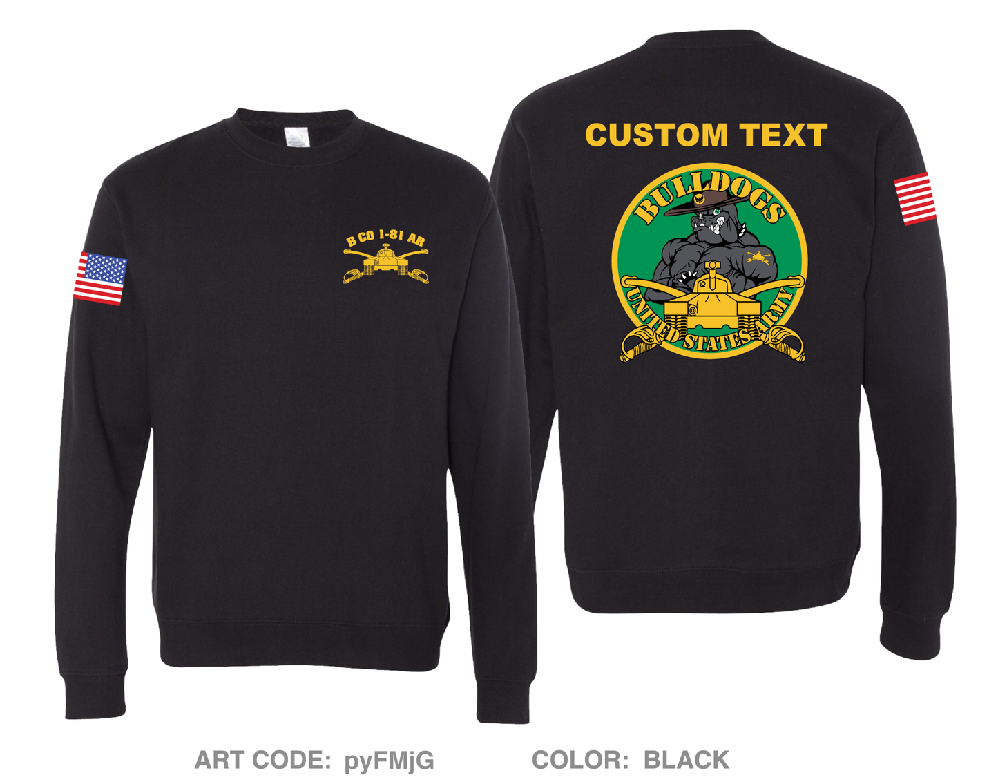 CUSTOM B Co, 1-81 AR BN, 194TH AR BDE Comfort Unisex Crewneck Sweatshirt - pyFMjG