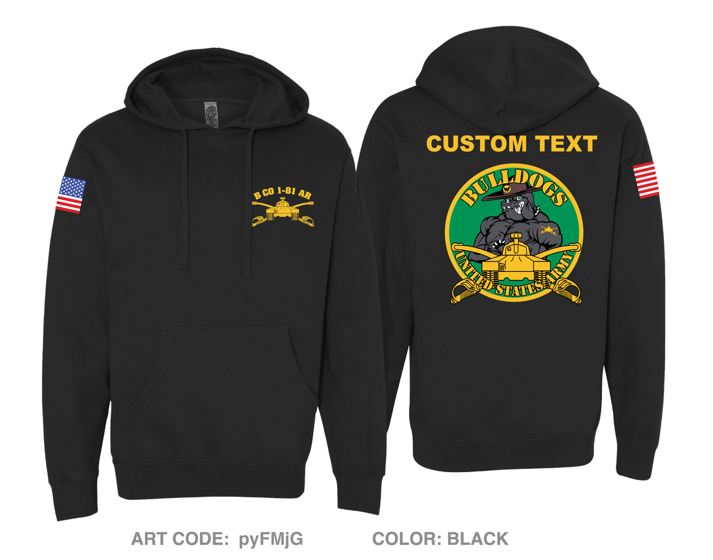 CUSTOM B Co, 1-81 AR BN, 194TH AR BDE Comfort Unisex Hooded Sweatshirt - pyFMjG