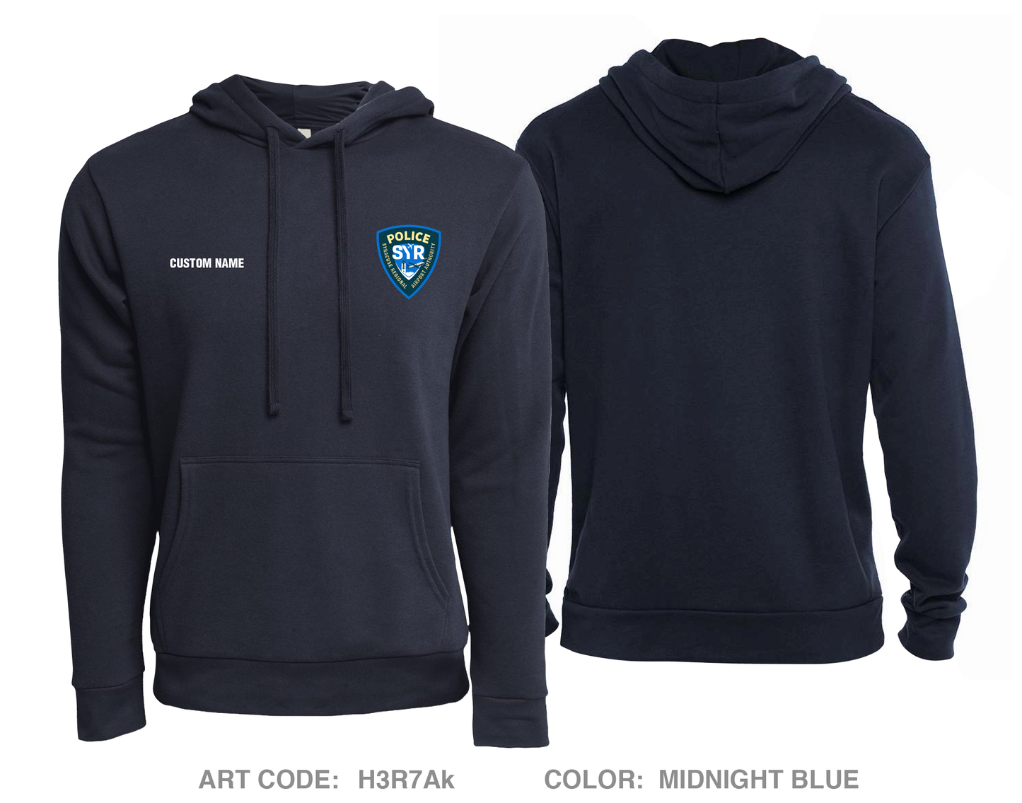 CUSTOM Syracuse Regional Airport Authority Police Department Comfort Unisex Hooded Sweatshirt - H3R7Ak