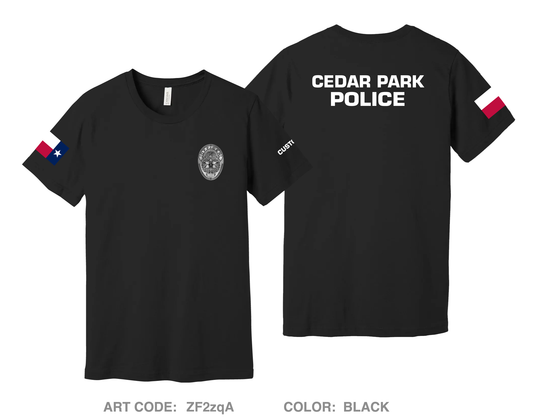 CUSTOM Cedar Park Police Department Comfort Unisex Cotton SS Tee - ZF2zqA