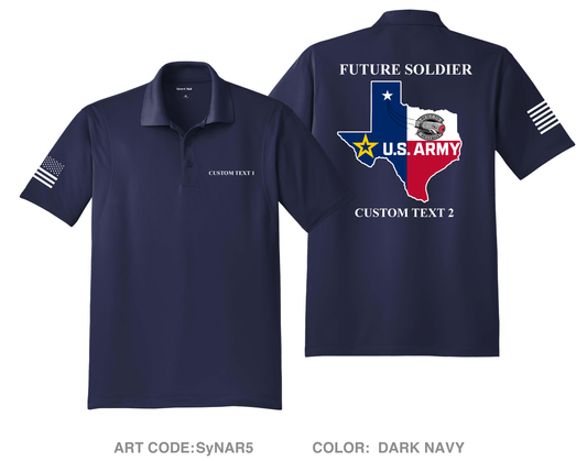 CUSTOM 4J1A Amarillo Recruiting Station Hi-Tech Performance Men's SS Polo - SyNAR5