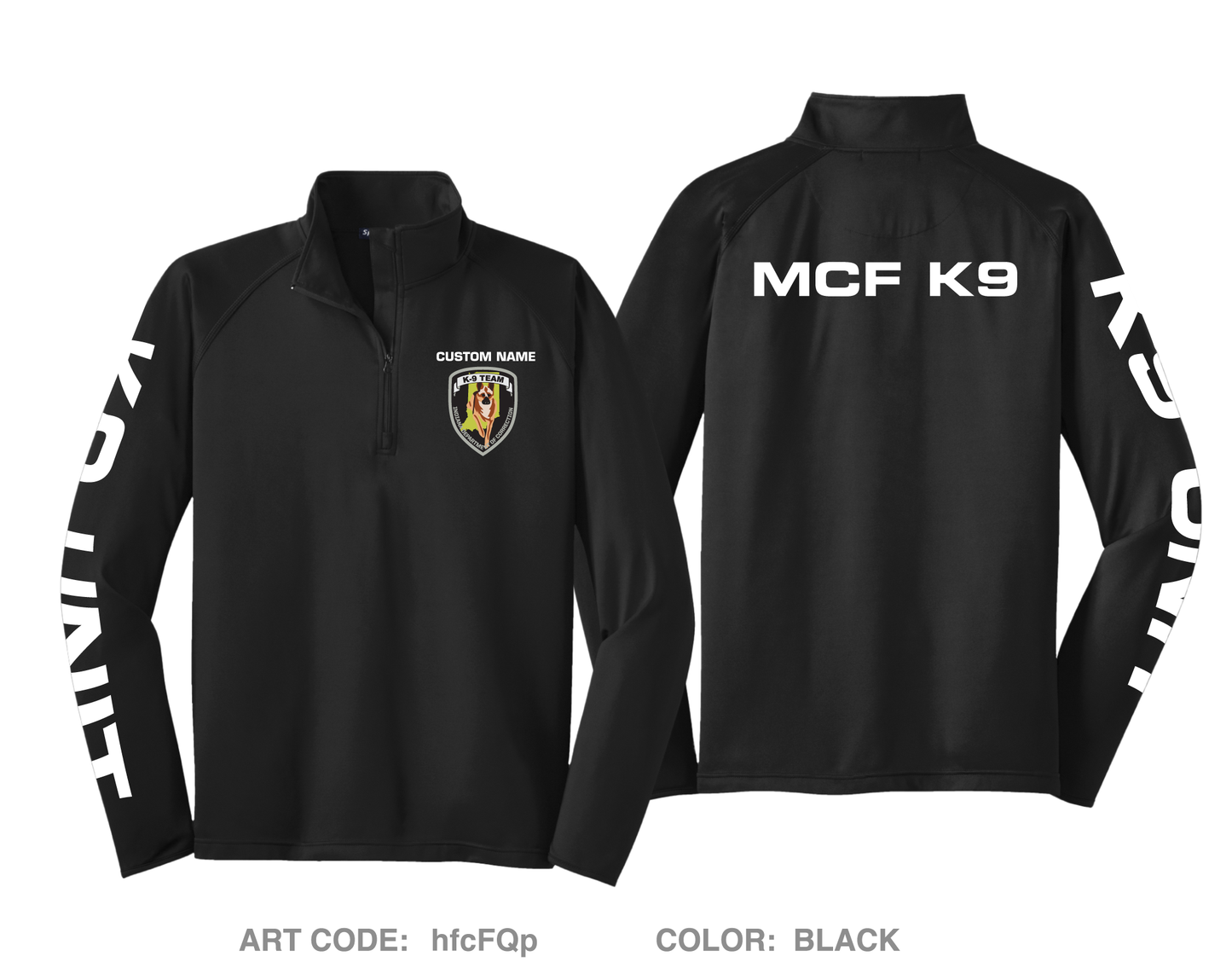 CUSTOM K9 Team Hi-Tech Performance Quarter-Zip Fleece Jacket - hfcFQp