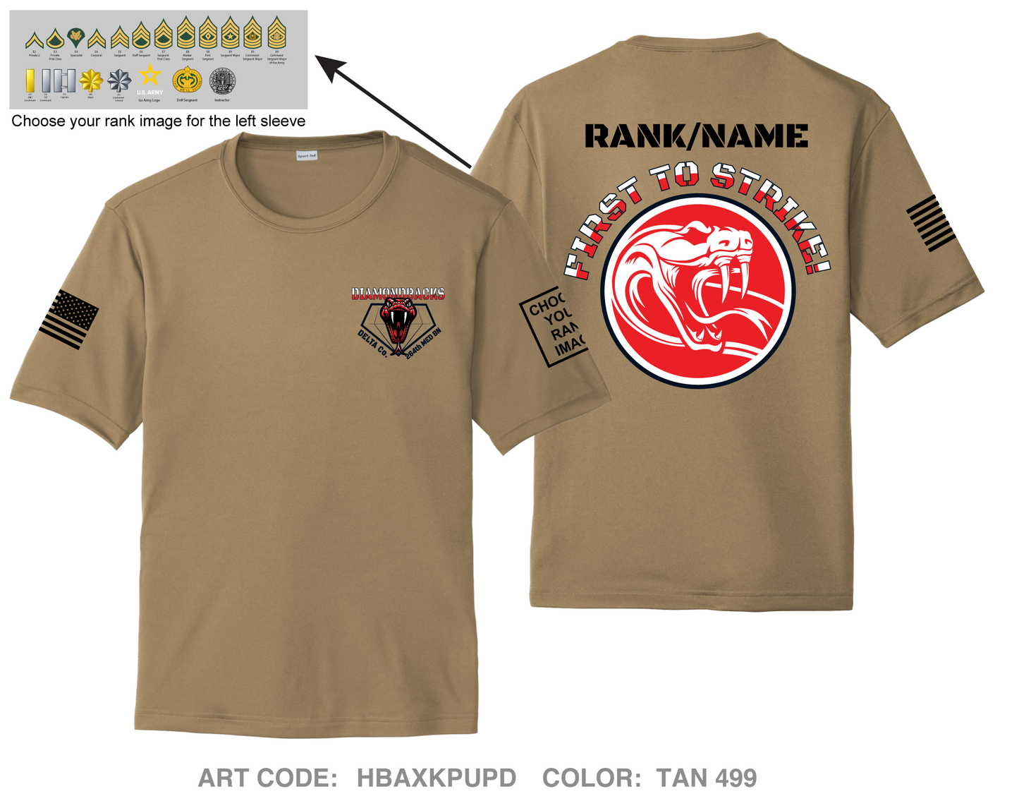 CUSTOM Delta Company, 264th MED BN Hi-Tech Performance Unisex SS Tee - HBAXKPUPD