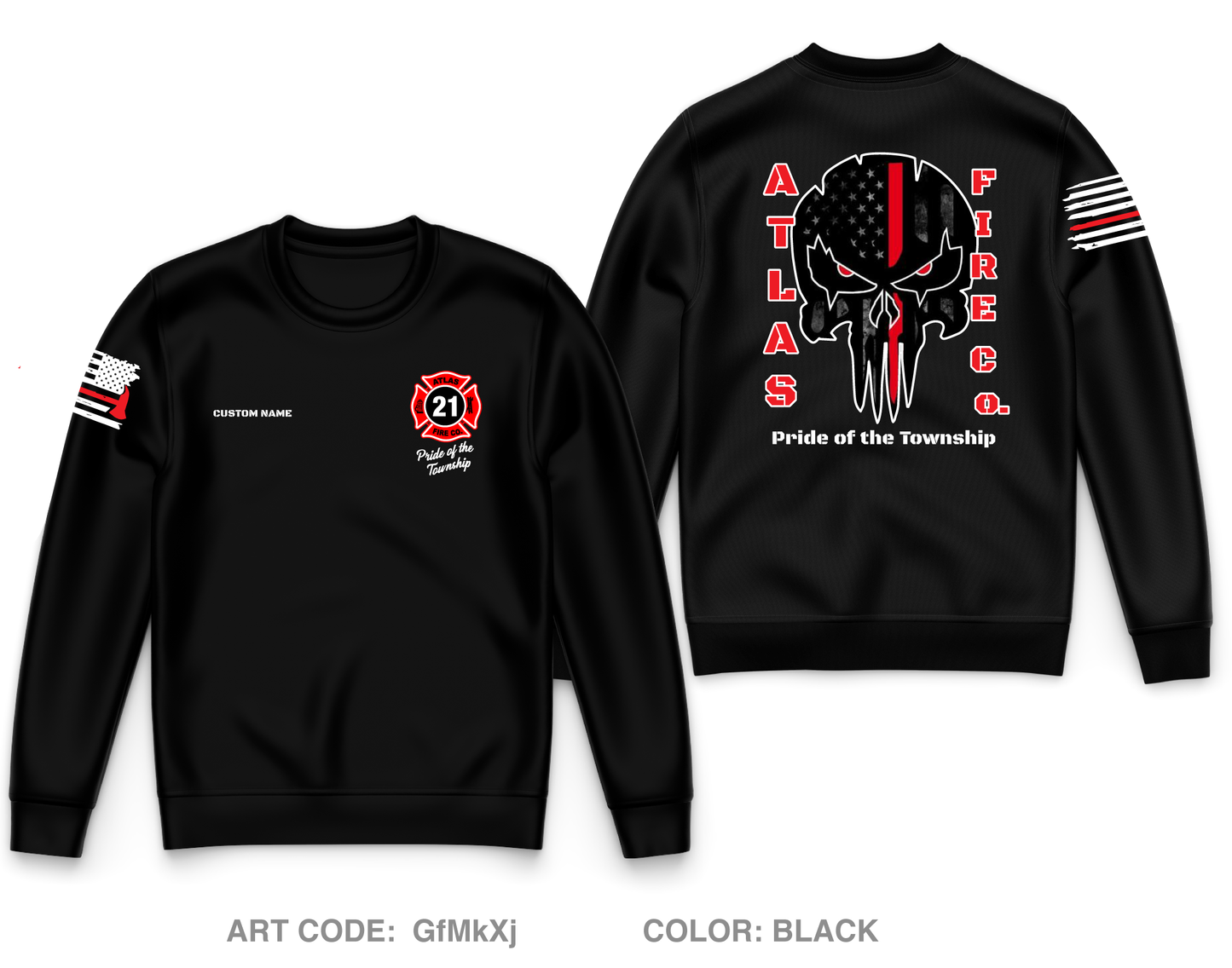 CUSTOM Atlas Fire Co. Core Men's Crewneck Performance Sweatshirt - GfMkXj