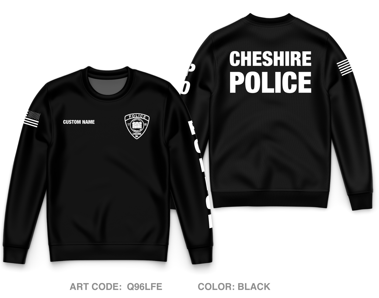 CUSTOM Cheshire Police Department Core Men's Crewneck Performance Sweatshirt - Q96LFE