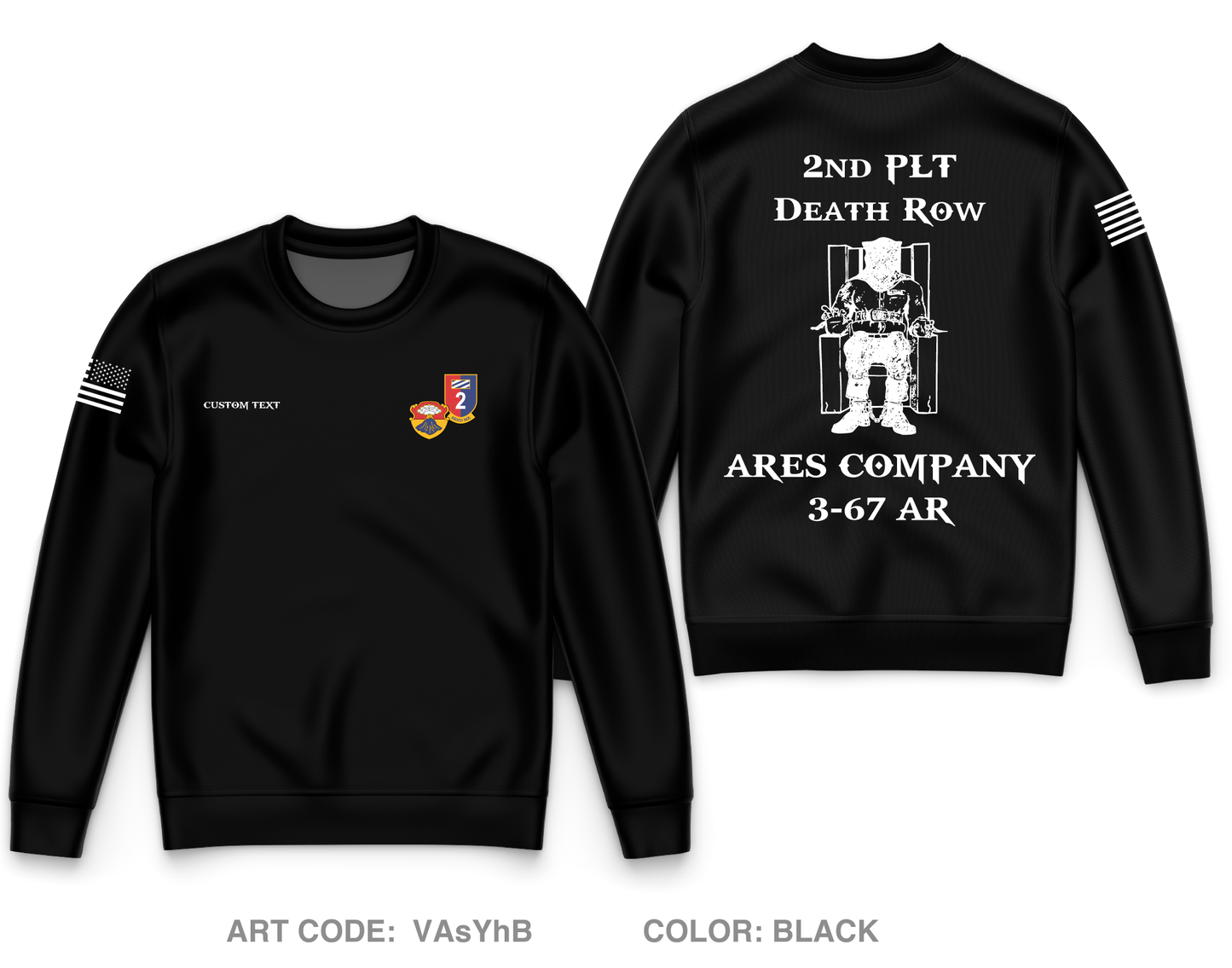 Custom A CO. 3-67 AR Core Men's Crewneck Performance Sweatshirt - VAsYhB