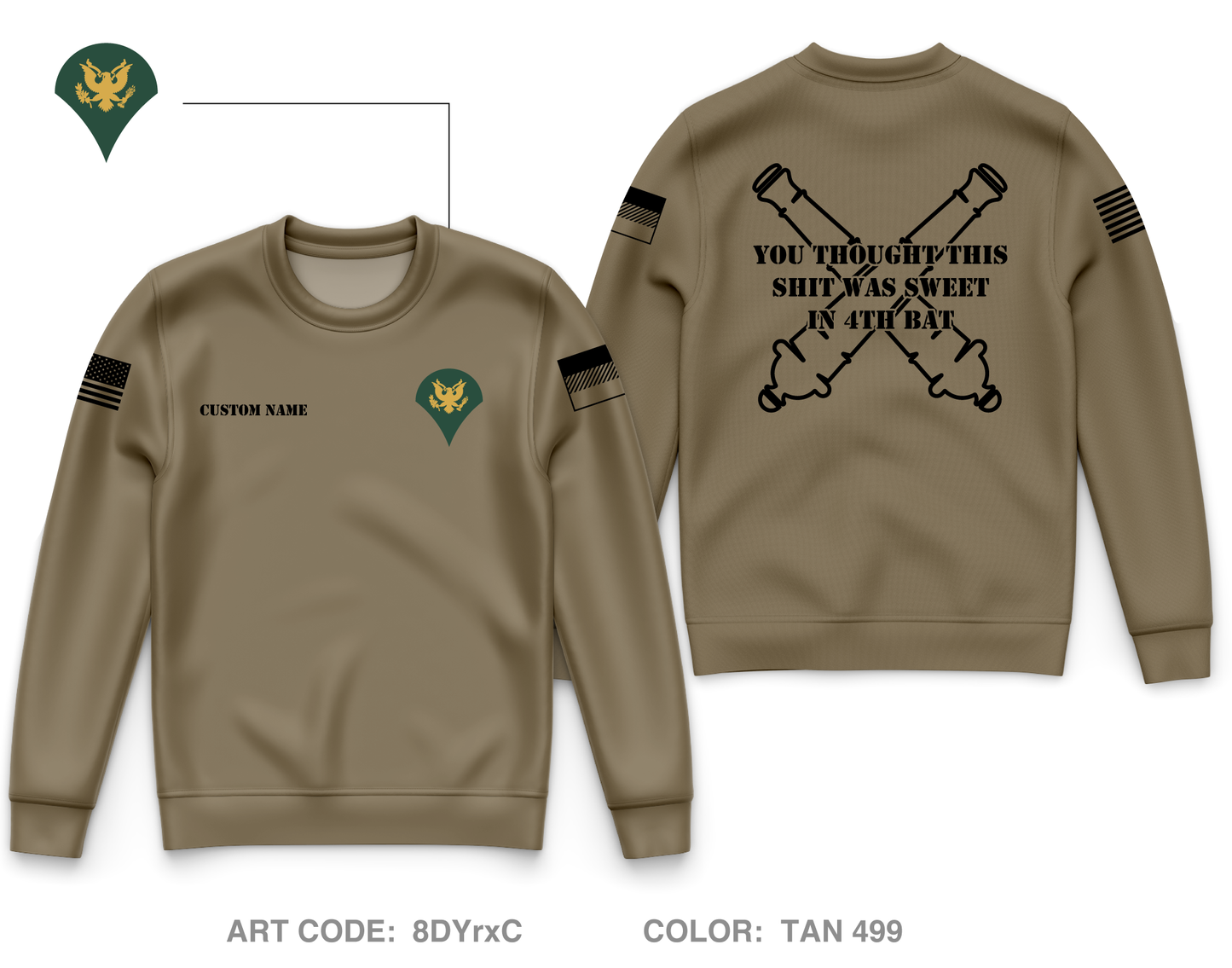 CUSTOM B-Btry 4-133 FAR Core Men's Crewneck Performance Sweatshirt