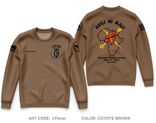 Custom Joint Intelligence Support Element, CJ-22, CJTF-HOA Core Men's Crewneck Performance Sweatshirt - zYhmxr