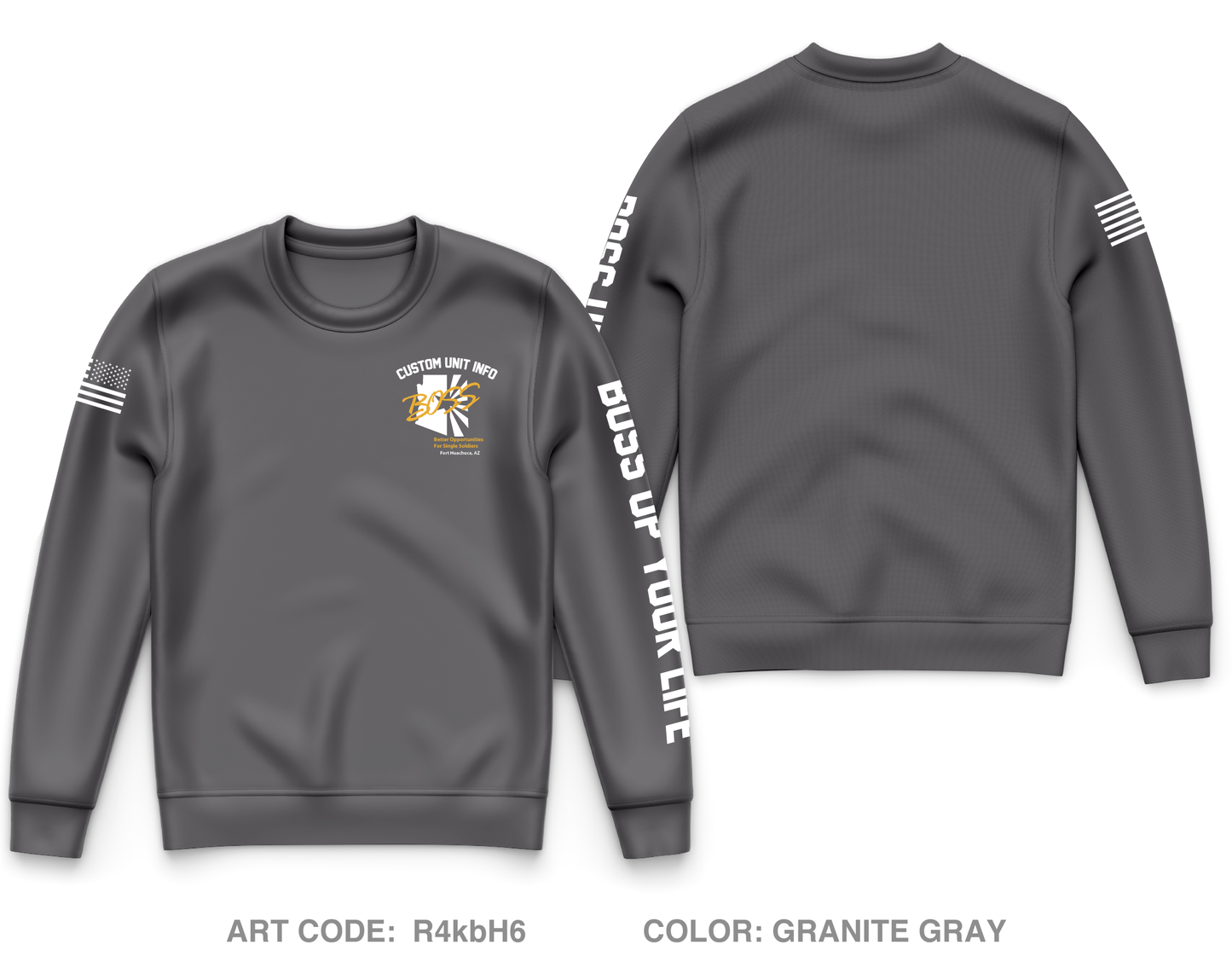 CUSTOM Fort Huachuca BOSS Core Men's Crewneck Performance Sweatshirt - R4kbH6