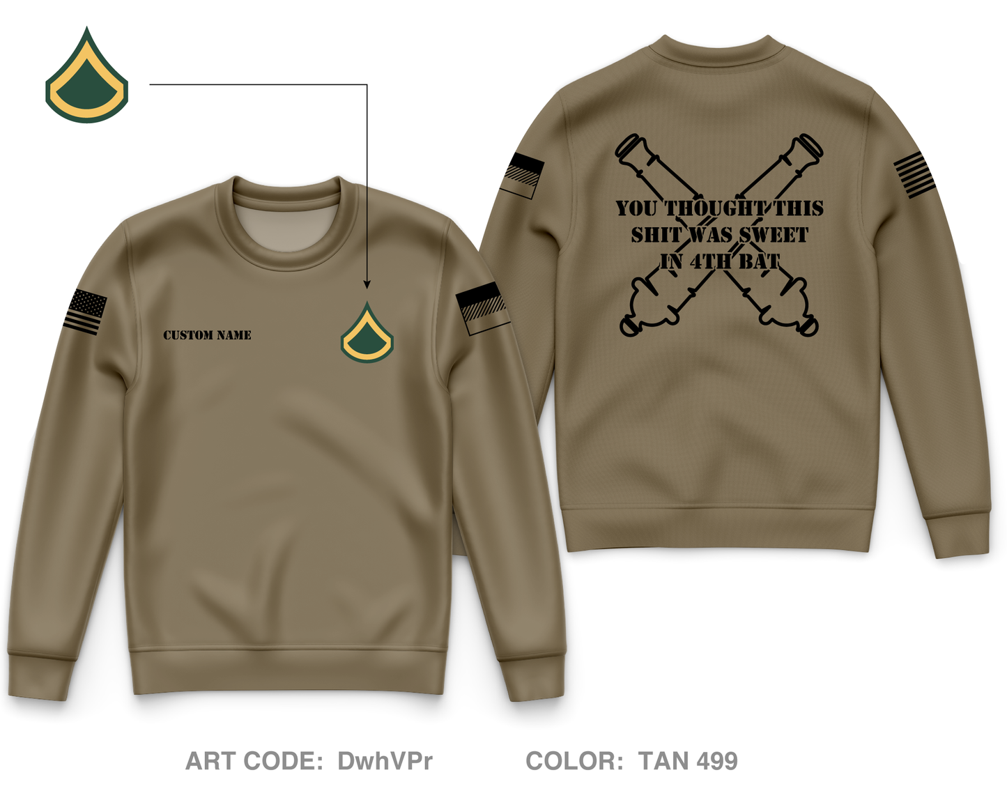 CUSTOM B-Btry 4-133 FAR Core Men's Crewneck Performance Sweatshirt