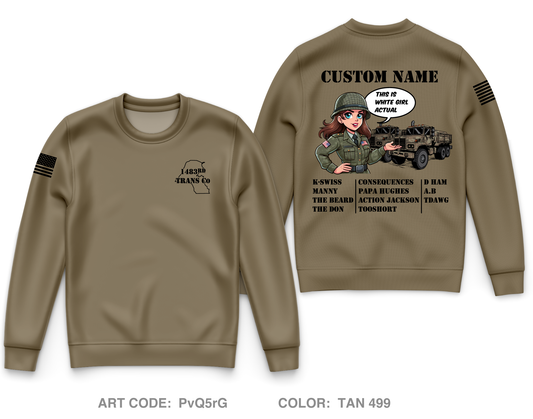 Custom 1483rd Trans Co. 1st PLT, 2ND SQ, Alpha Core Men's Crewneck Performance Sweatshirt - PvQ5rG