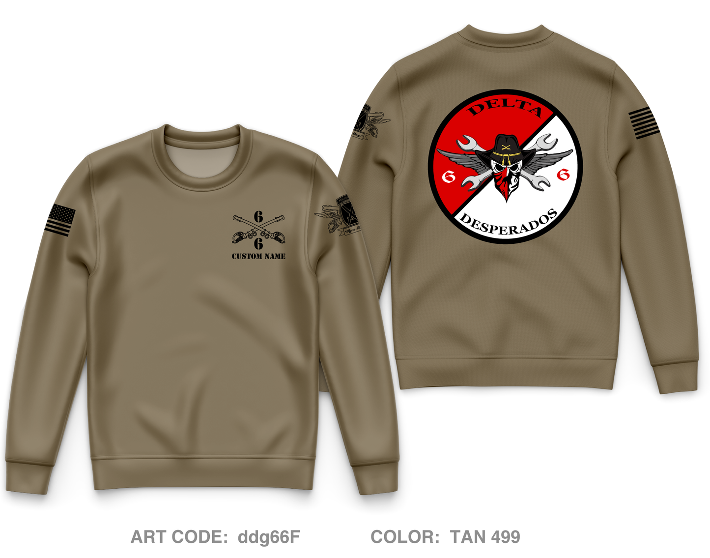 CUSTOM Delta Troop Core Men's Crewneck Performance Sweatshirt - ddg66F