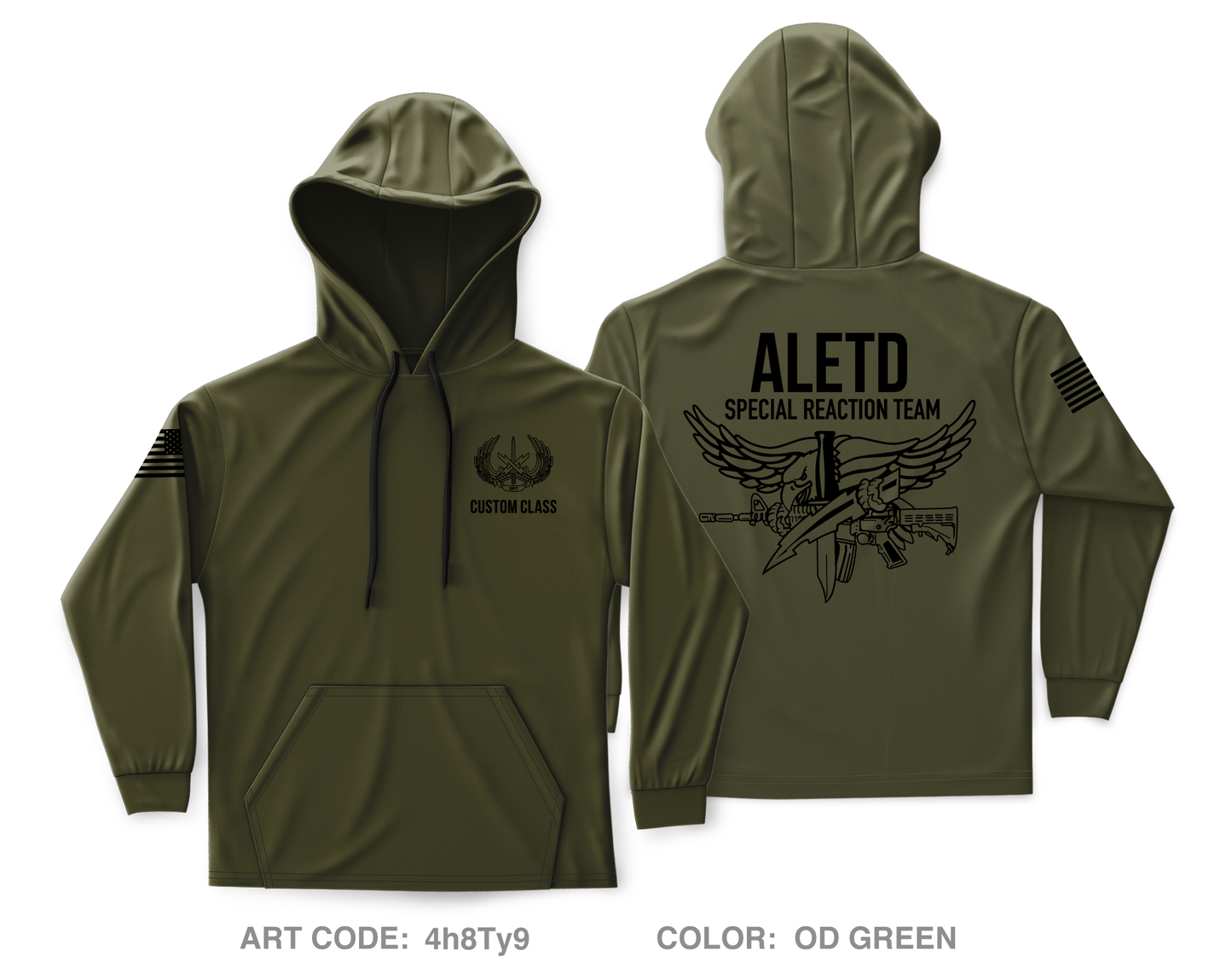 CUSTOM Advanced Law Enforcement Training Division (Fort Leonard Wood) Core Men's Hooded Performance Sweatshirt - 4h8Ty9