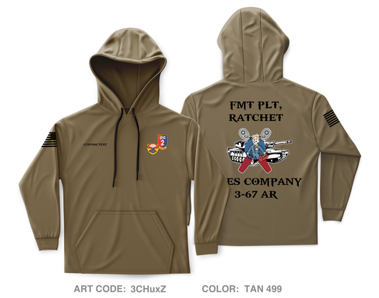 Custom A CO. 3-67 AR Core Men's Hooded Performance Sweatshirt - 3CHuxZ