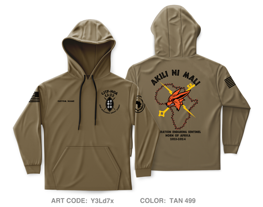 Custom Joint Intelligence Support Element, CJ-22, CJTF-HOA Core Men's Hooded Performance Sweatshirt - Y3Ld7x