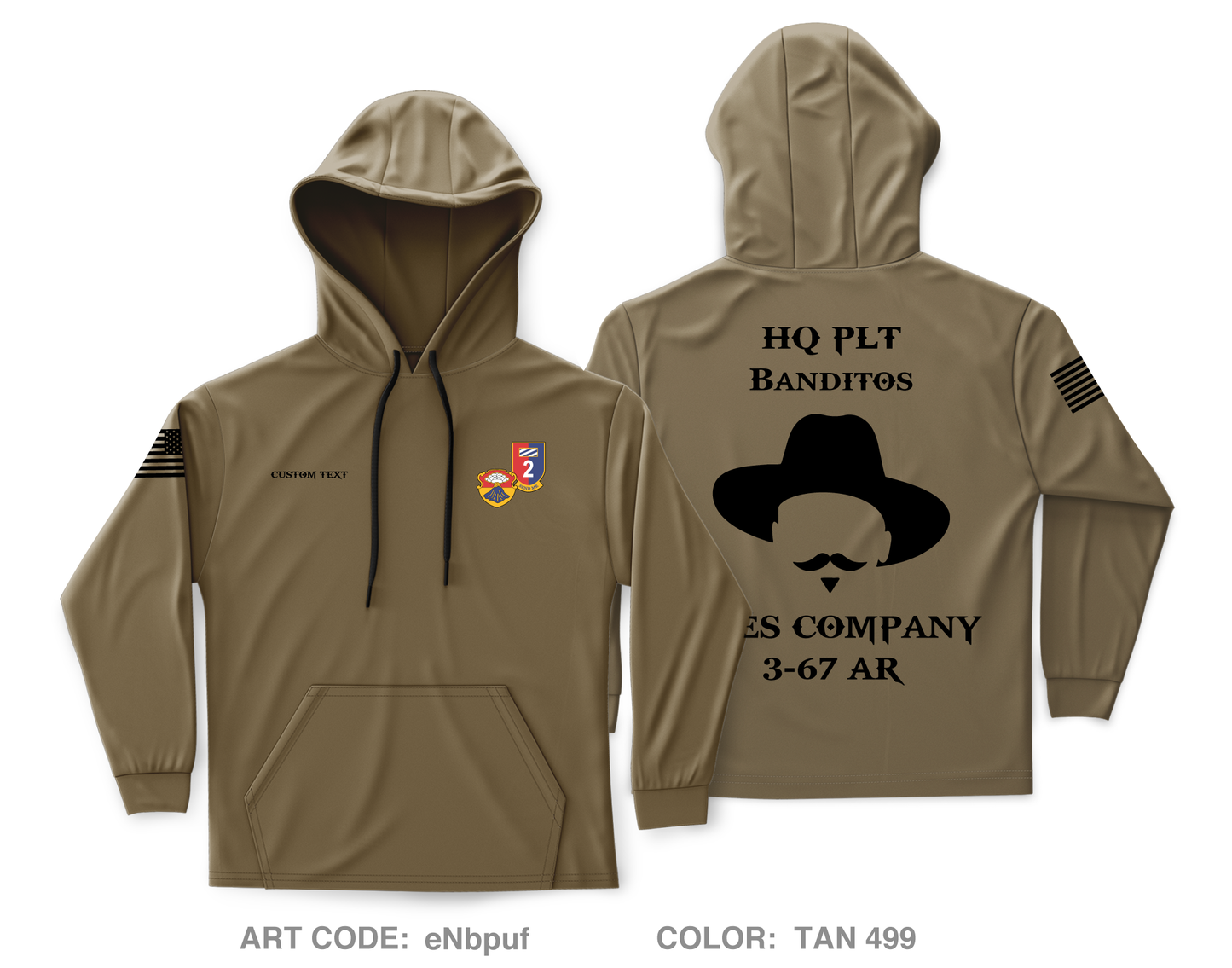 Custom A CO. 3-67 AR Core Men's Hooded Performance Sweatshirt - eNbpuf