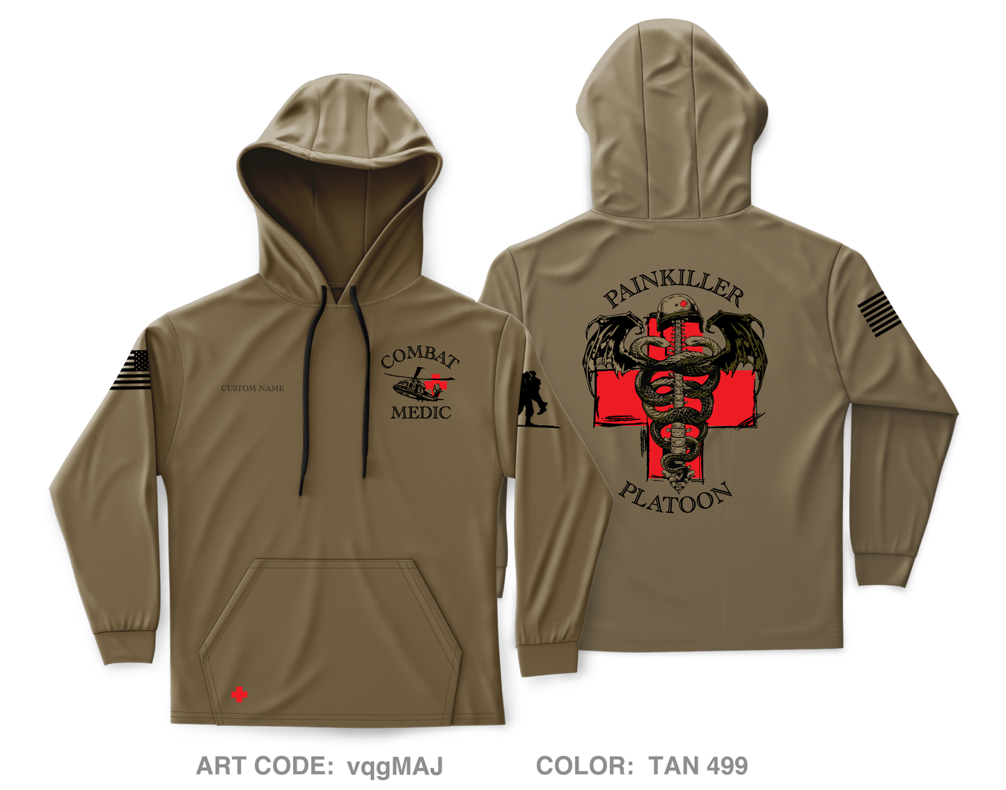 CUSTOM HHC 1-114th IN BN Medical Platoon Core Men's Hooded Performance Sweatshirt - vqgMAJ