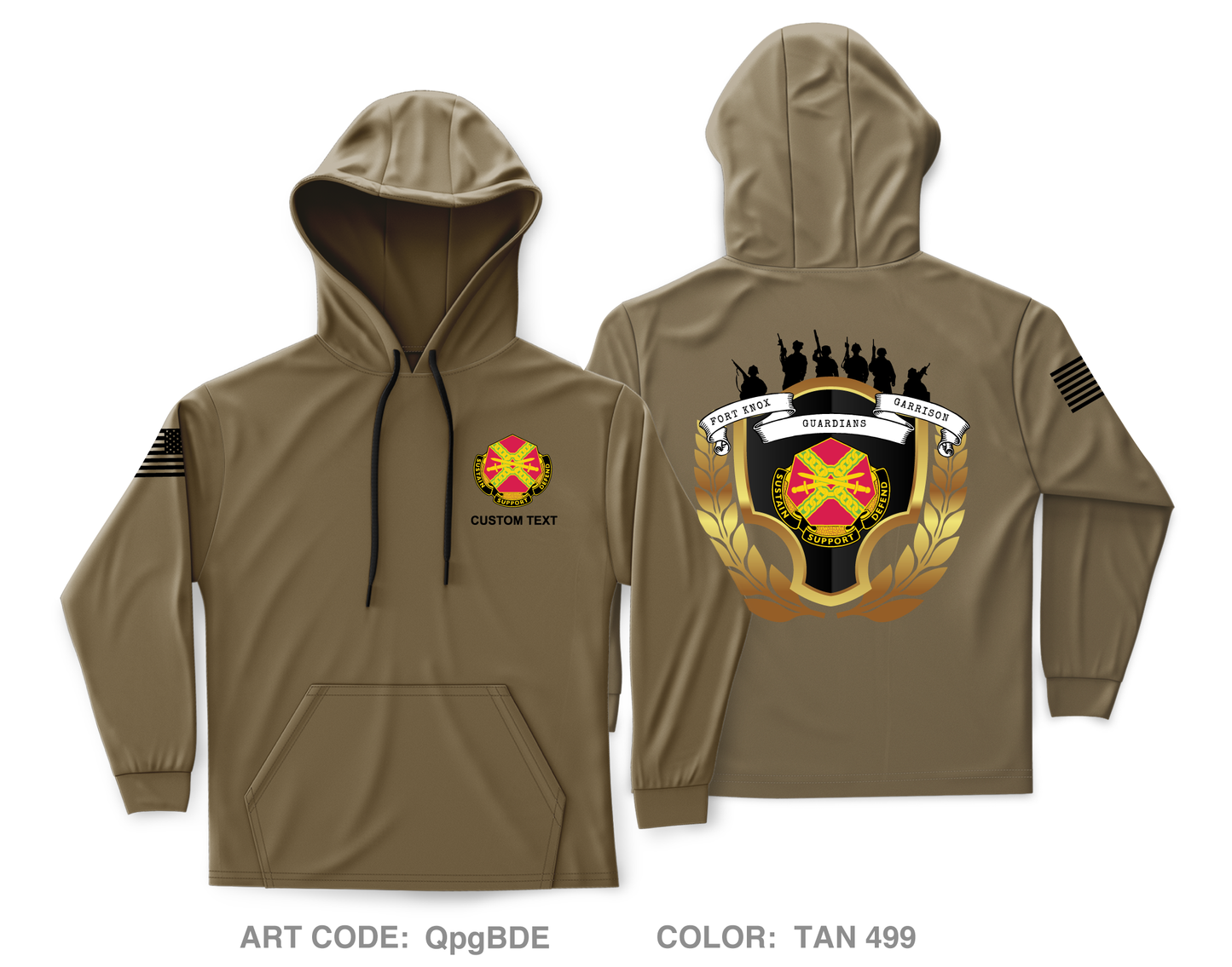 CUSTOM HHD USAG Fort Knox Core Men's Hooded Performance Sweatshirt - QpgBDE