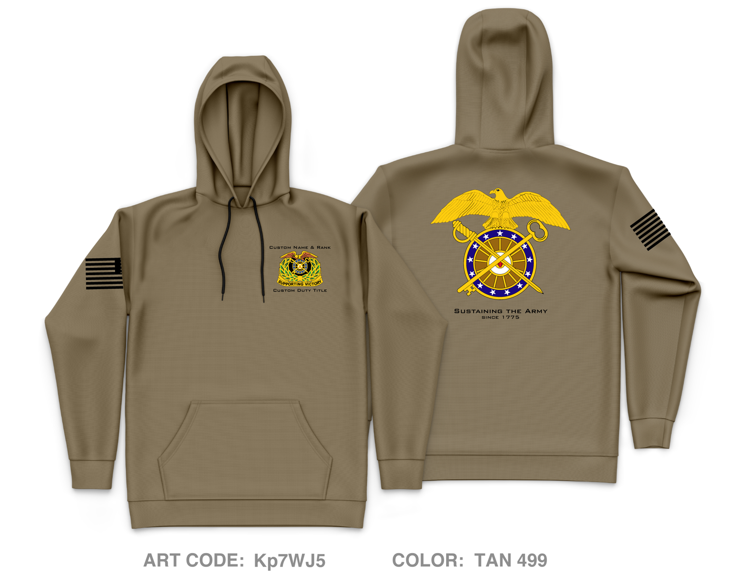 CUSTOM Quartermaster School Core Men's Hooded Performance Sweatshirt - Kp7WJ5