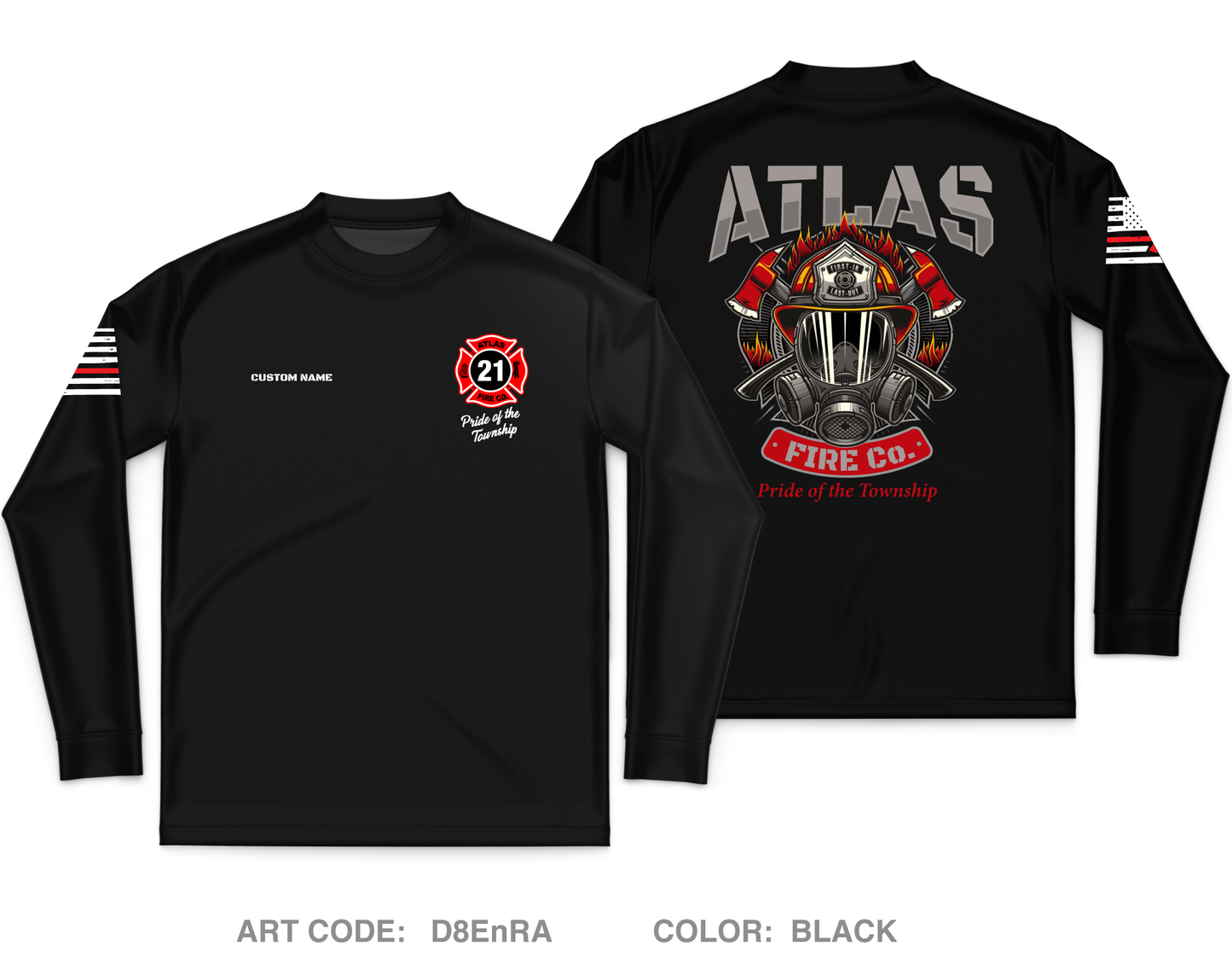 CUSTOM Atlas Fire Co. Core Men's LS Performance Tee - D8EnRA