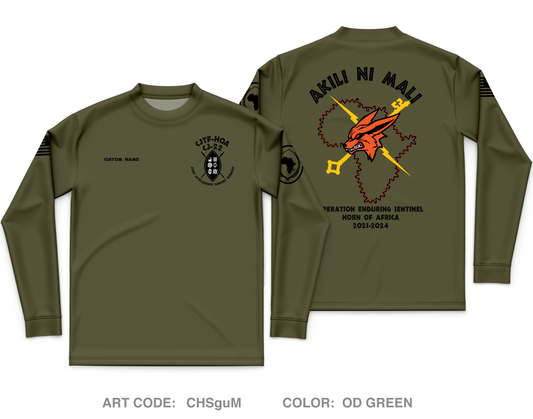 Custom Joint Intelligence Support Element, CJ-22, CJTF-HOA Core Men's LS Performance Tee - CHSguM