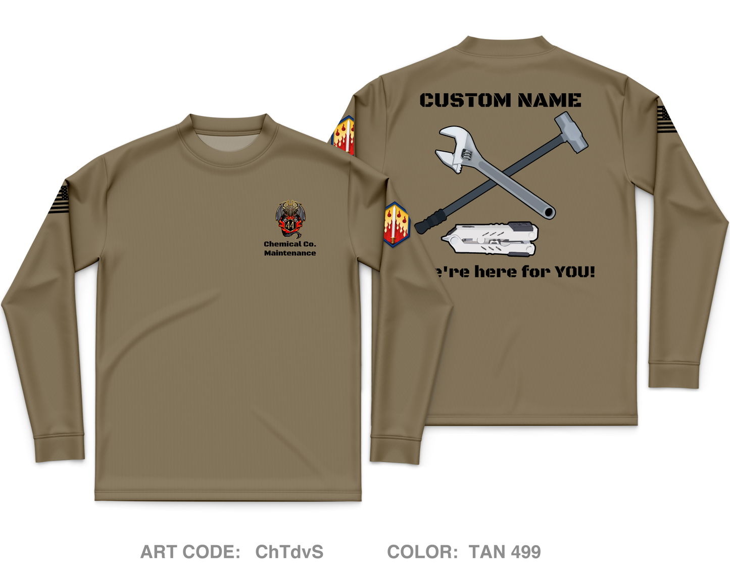 Custom 44 CM Co, 22nd CM BN, Maintenance Core Men's LS Performance Tee - ChTdvS