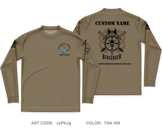 Custom B BAttery 1-188th ADA Core Men's LS Performance Tee - czPKJg