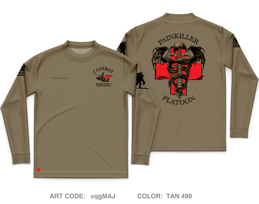 CUSTOM HHC 1-114th IN BN Medical Platoon Core Men's LS Performance Tee - vqgMAJ