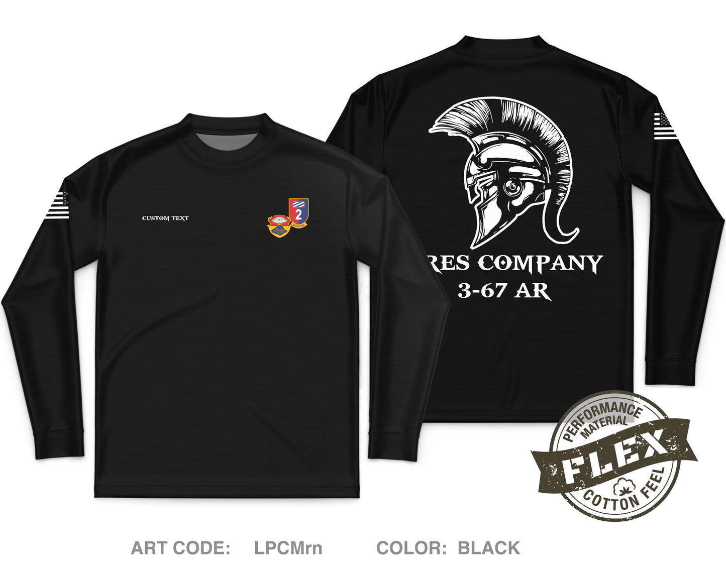 Custom A CO. 3-67 AR Core Men's LS Flex Performance Tee - LPCMrn