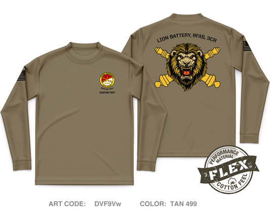 CUSTOM Lion Battery, RFAS, 3CR Core Men's LS Flex Performance Tee - DVF9Vw