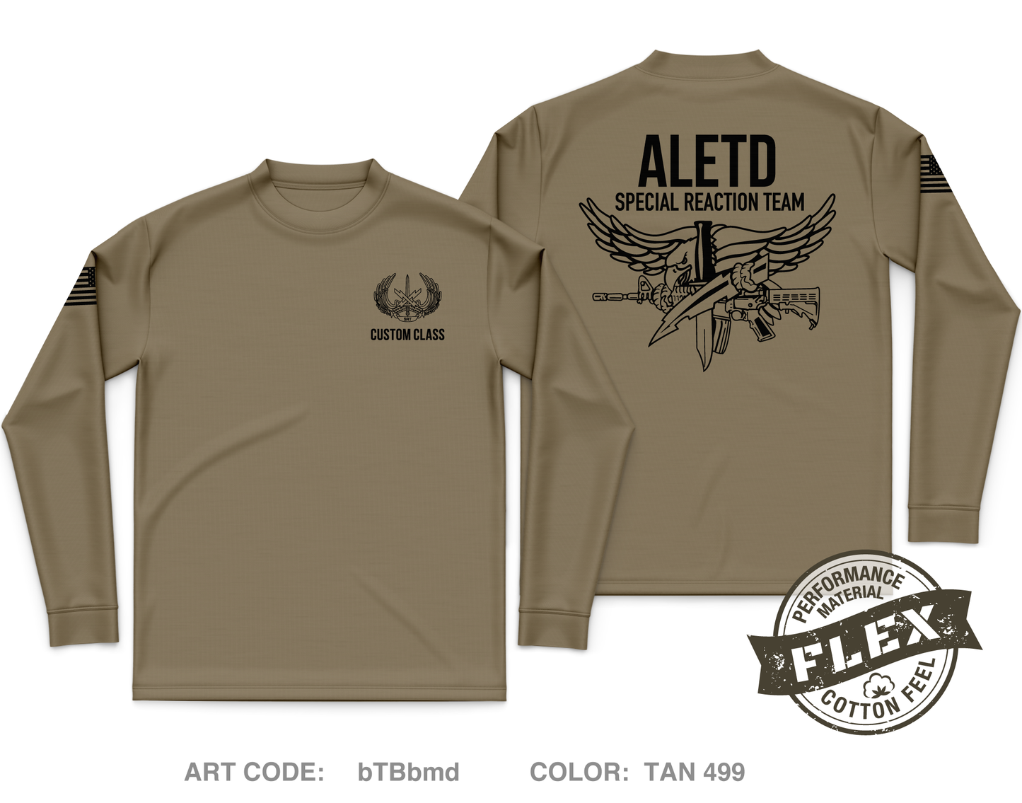 CUSTOM Advanced Law Enforcement Training Division (Fort Leonard Wood) Core Men's LS Flex Performance Tee - bTBbmd