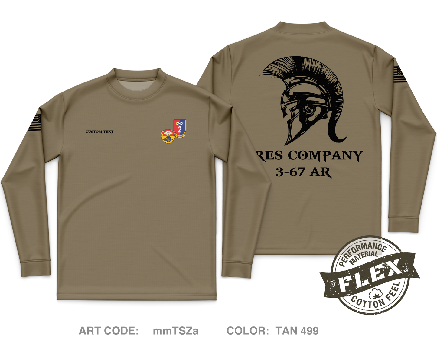 Custom A CO. 3-67 AR Core Men's LS Flex Performance Tee - mmTSZa