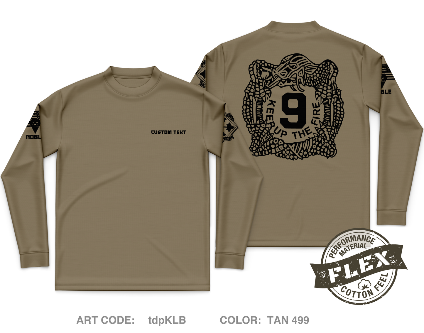 Custom NOBLE PLT, 4-9 IN Core Men's LS Flex Performance Tee - tdpKLB