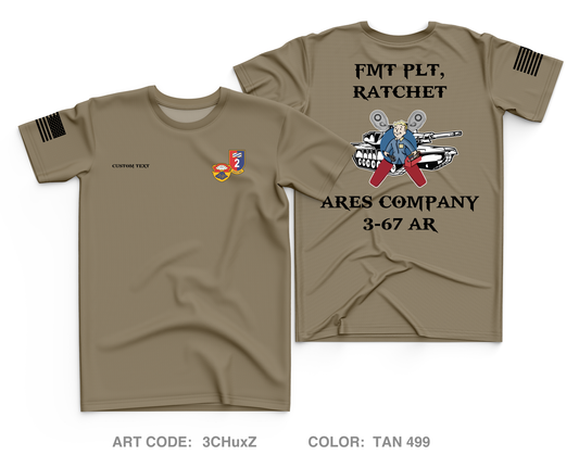 Custom A CO. 3-67 AR Core Men's SS Performance Tee - 3CHuxZ