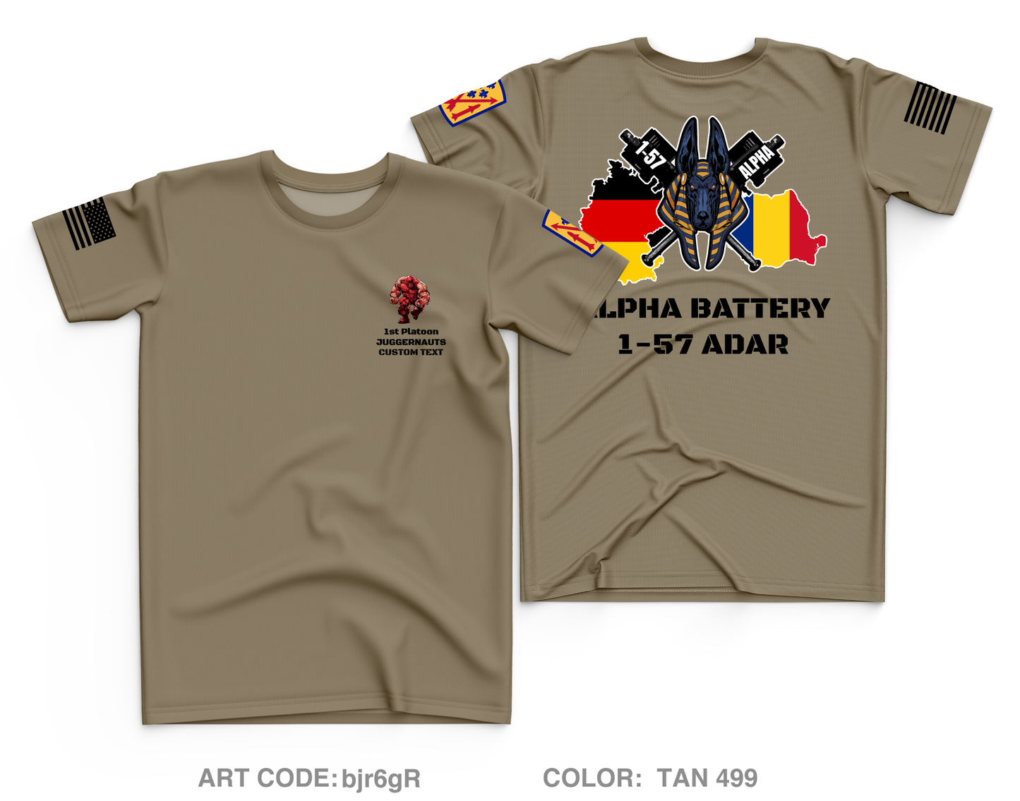 CUSTOM 1st platoon, Alpha battery, 1-57 ADAR Core Men's SS Performance Tee - bjr6gR