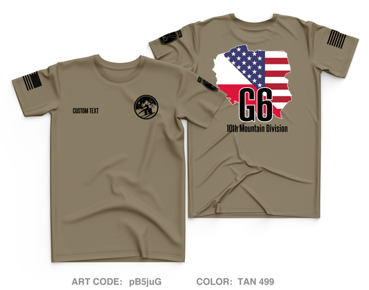 Custom G6, HHBN, 10th Mountain Division Core Men's SS Performance Tee - pB5juG