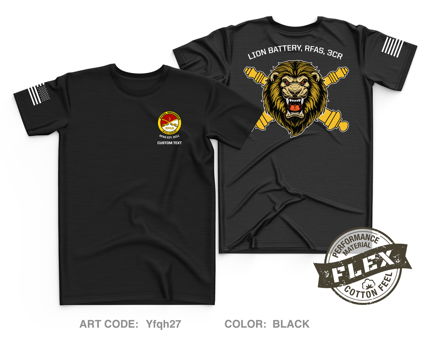 CUSTOM Lion Battery, RFAS, 3CR Core Men's SS Flex Performance Tee - Yfqh27