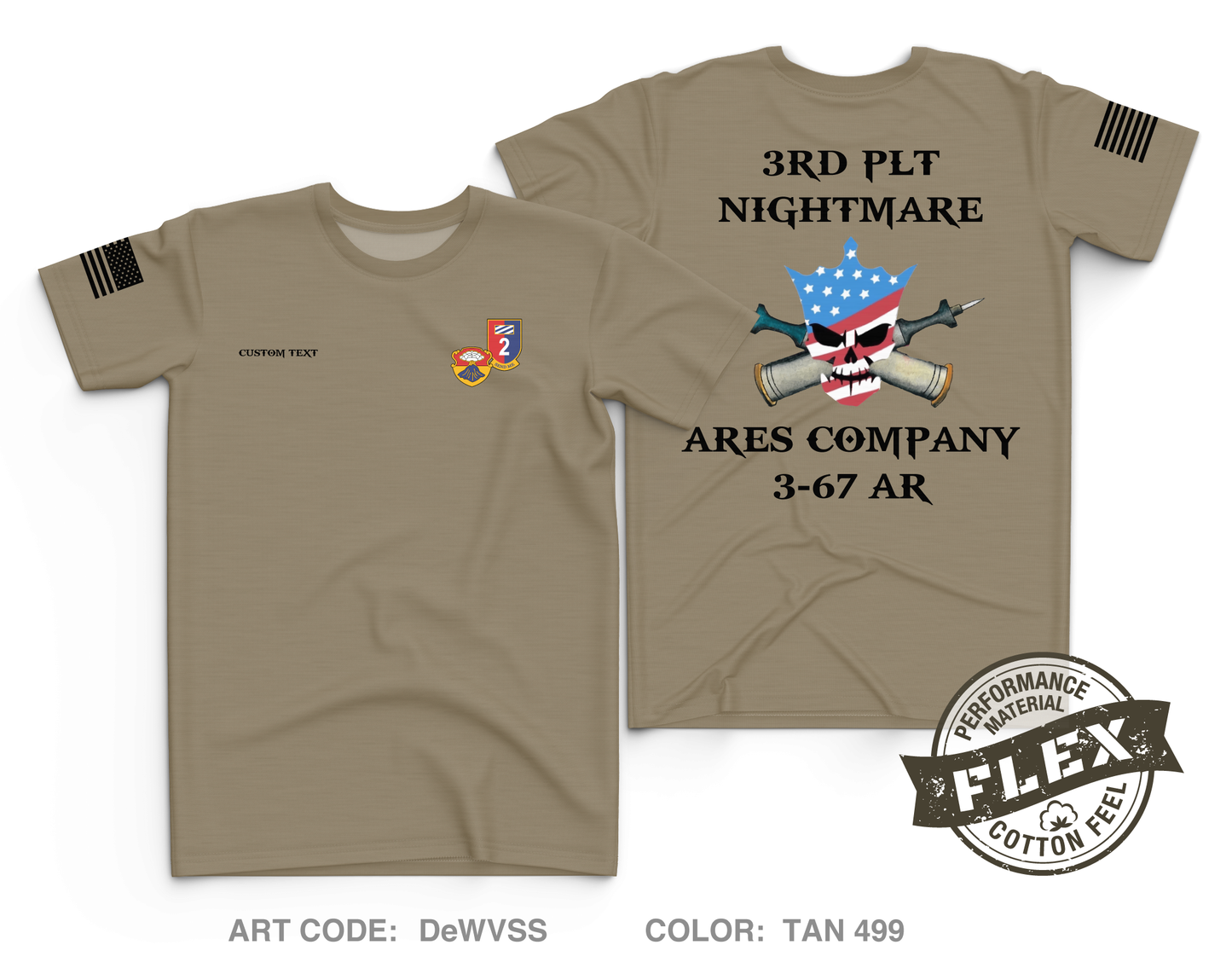 Custom A CO. 3-67 AR Core Men's SS Flex Performance Tee - DeWVSS