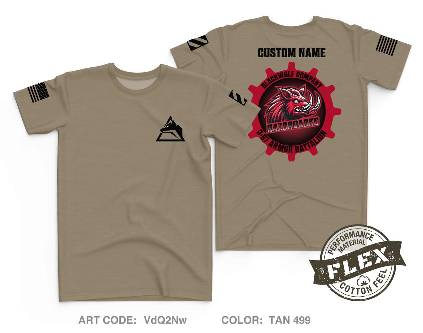 CUSTOM 1 PLT, B CO. 3-67AR, 2BDE, 3ID Core Men's SS Flex Performance Tee - VdQ2Nw