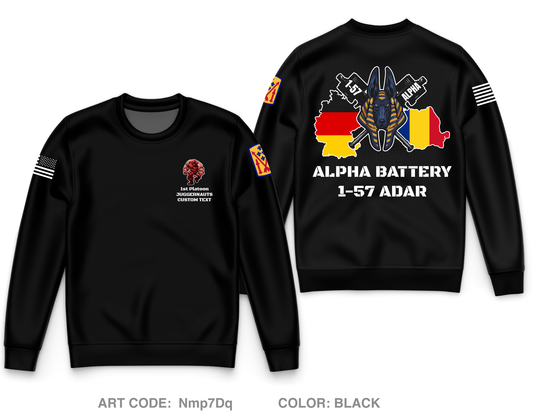 CUSTOM 1st platoon, Alpha battery, 1-57 ADAR Core Men's Crewneck Performance Sweatshirt - Nmp7Dq