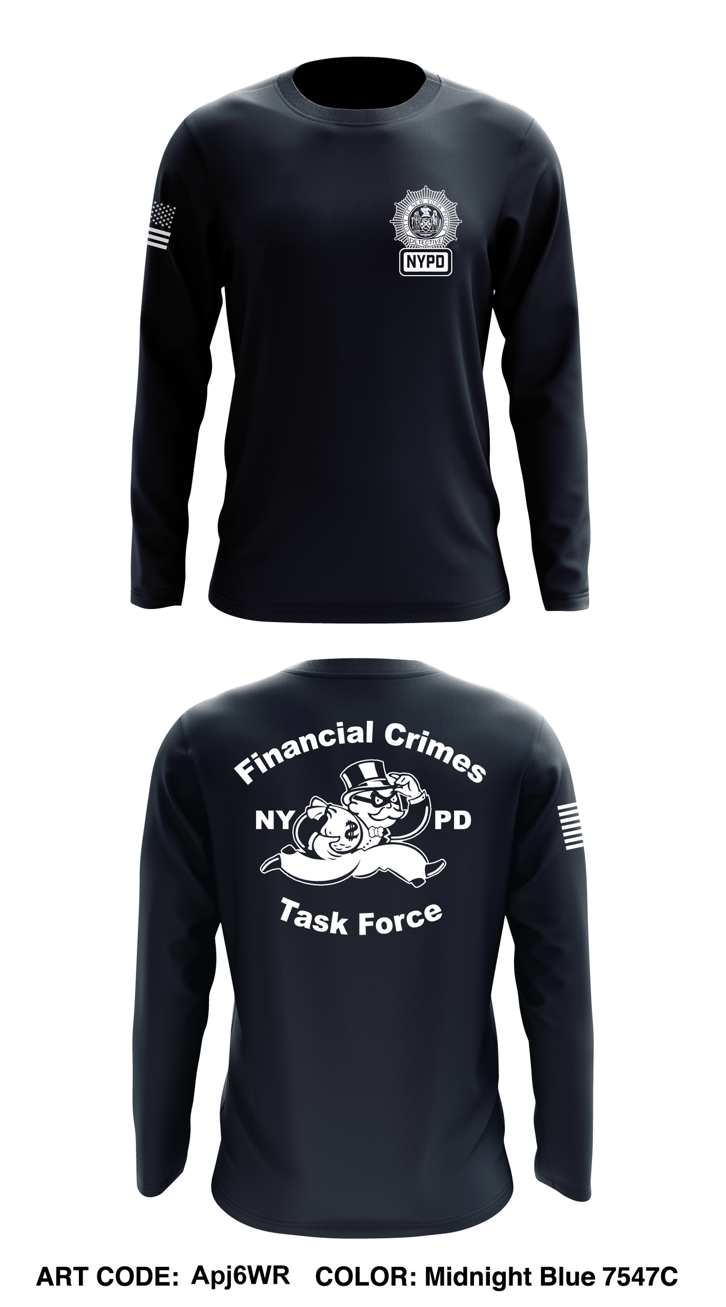 FINANCIAL CRIMES TASK FORCE Core Men's LS Performance Tee