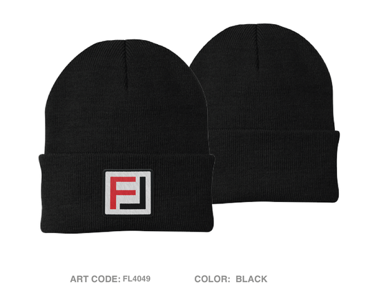 Frontline Equipment and Consulting Embroidered Knit Beanie - FL4049 Black