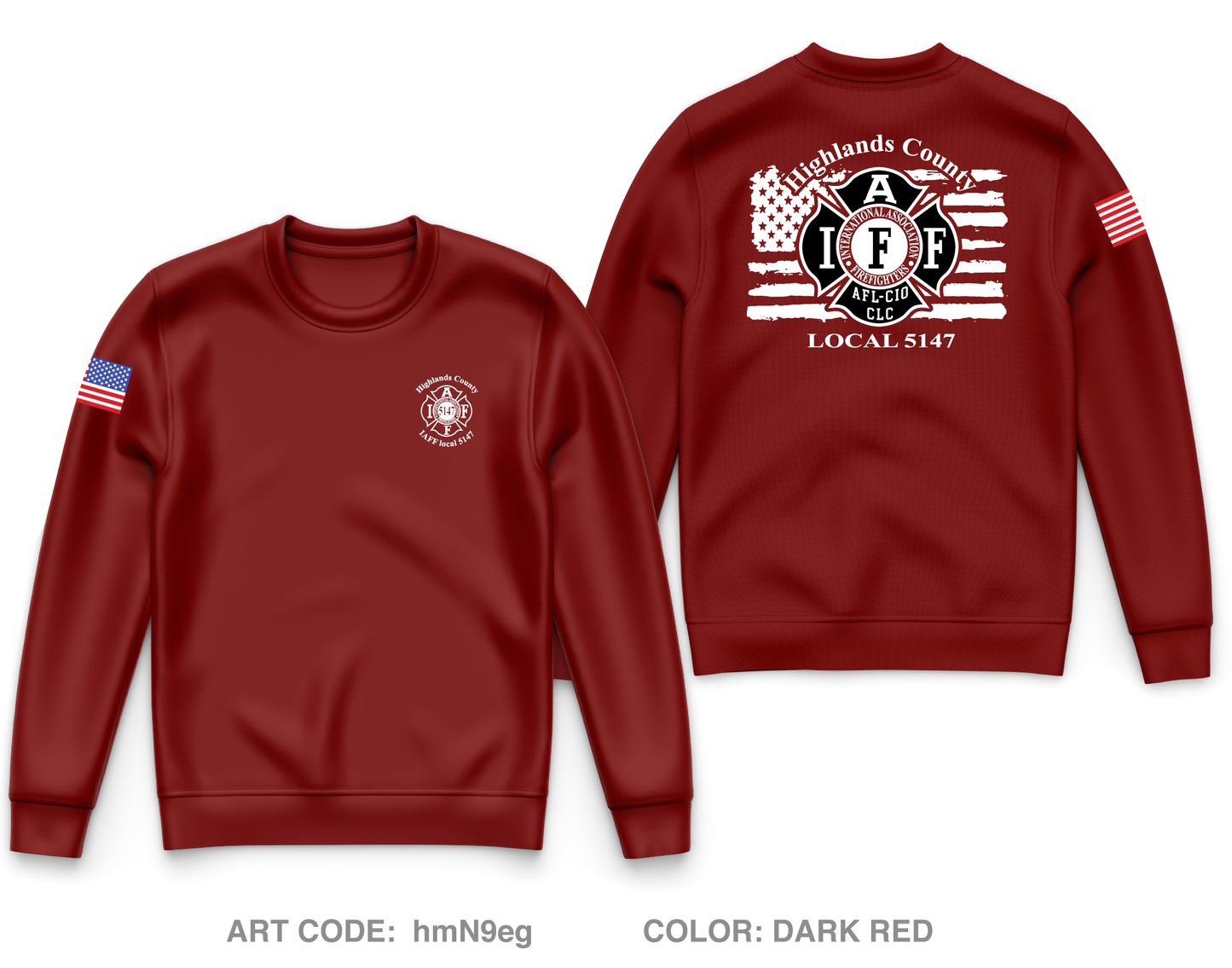 Highlands County Professional EMS & Firefighters Local 5147 Core Men's Crewneck Performance Sweatshirt - hmN9eg