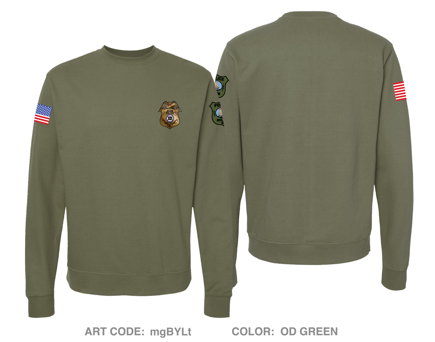 Milton Police Dept. Comfort Unisex Crewneck Sweatshirt - mgBYLt