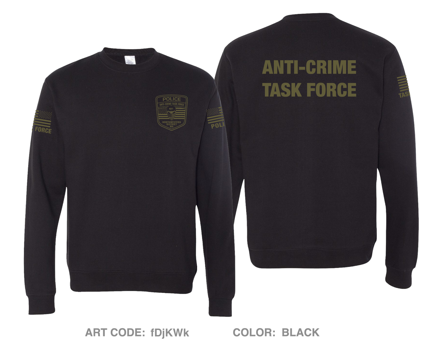 Northwestern District Anti-Crime Task Force Comfort Unisex Crewneck Sweatshirt - fDjKWk