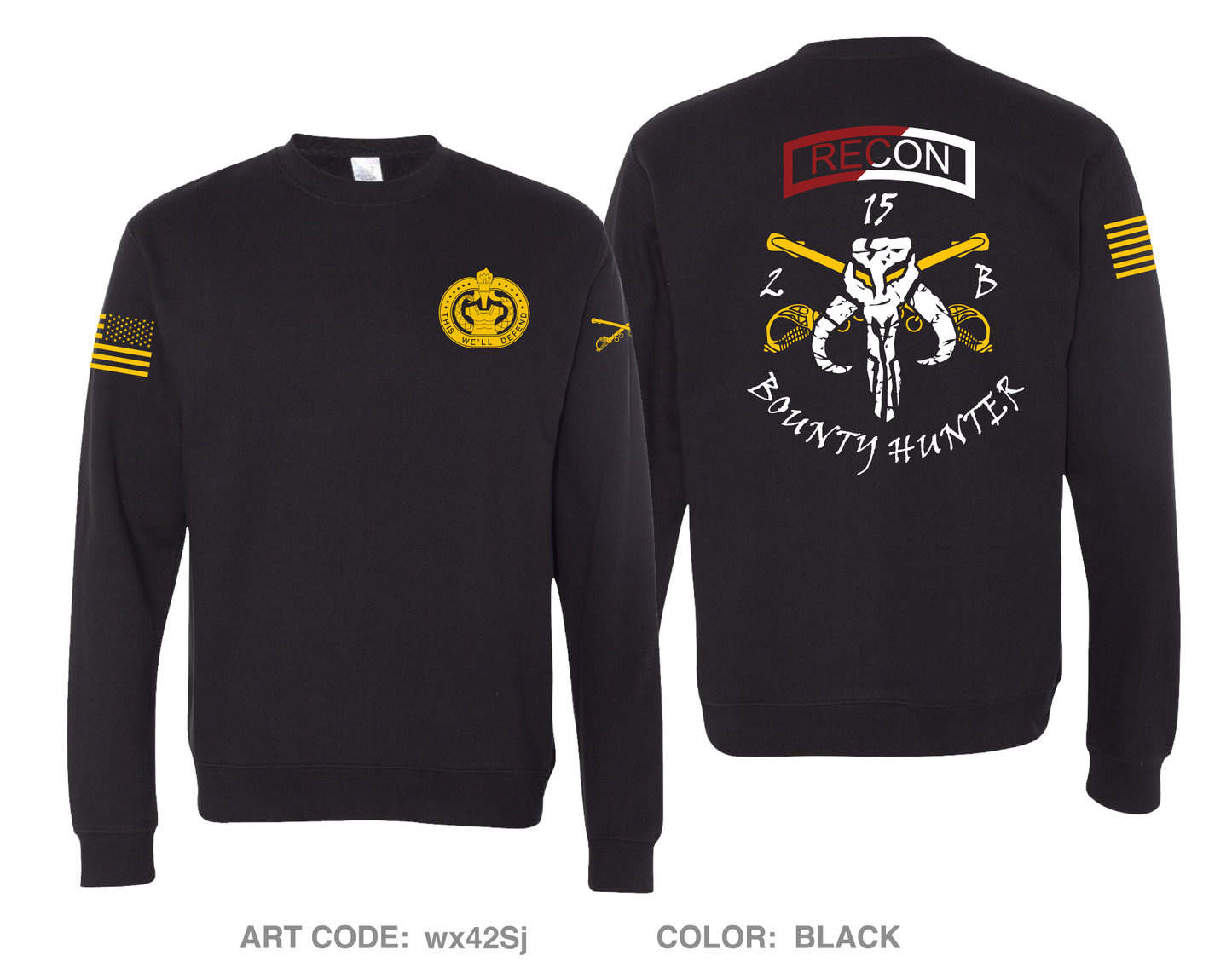 Bounty Hunter Troop, 2-15 CAV, 194th Armor Brigade Comfort Unisex Crewneck Sweatshirt - wx42Sj