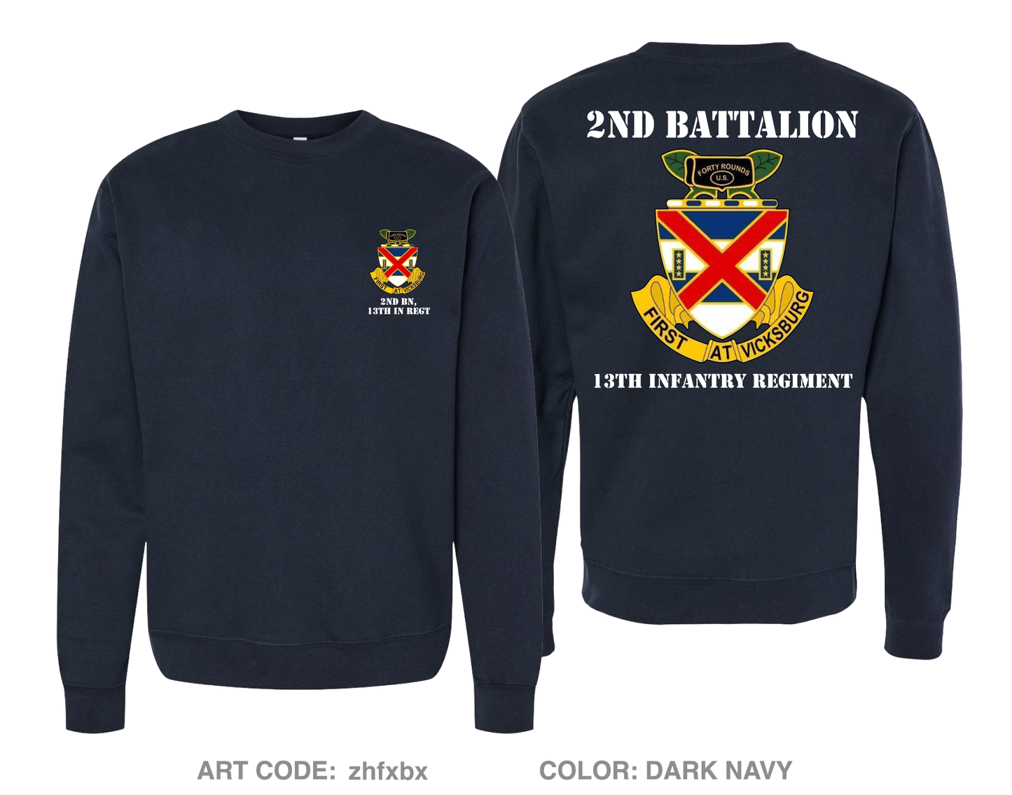 2 BN 13th INF Comfort Unisex Crewneck Sweatshirt - zhfxbx