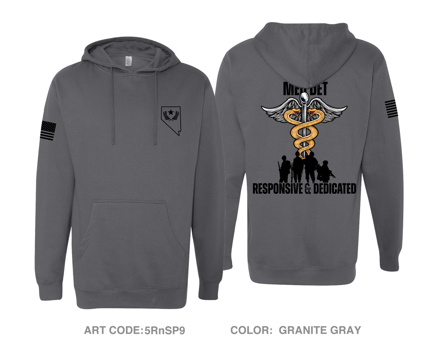 Nevada Army National Guard Medical Detachment Comfort Unisex Hooded Sweatshirt - 5RnSP9