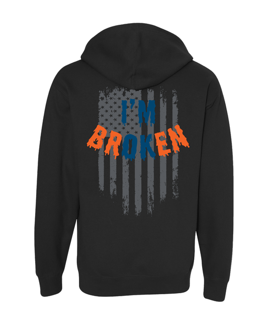 Bourn Free Comfort Unisex Hooded Sweatshirt - I'm Broken